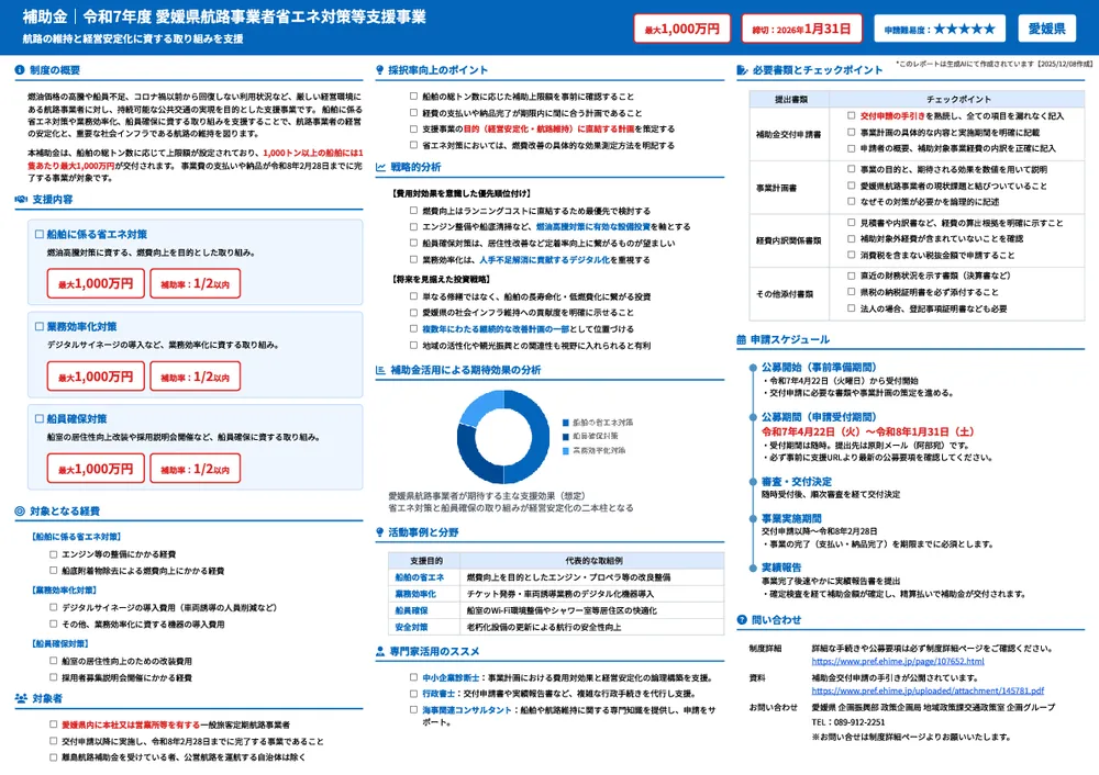 令和7年度　航路事業者省エネ対策等支援事業