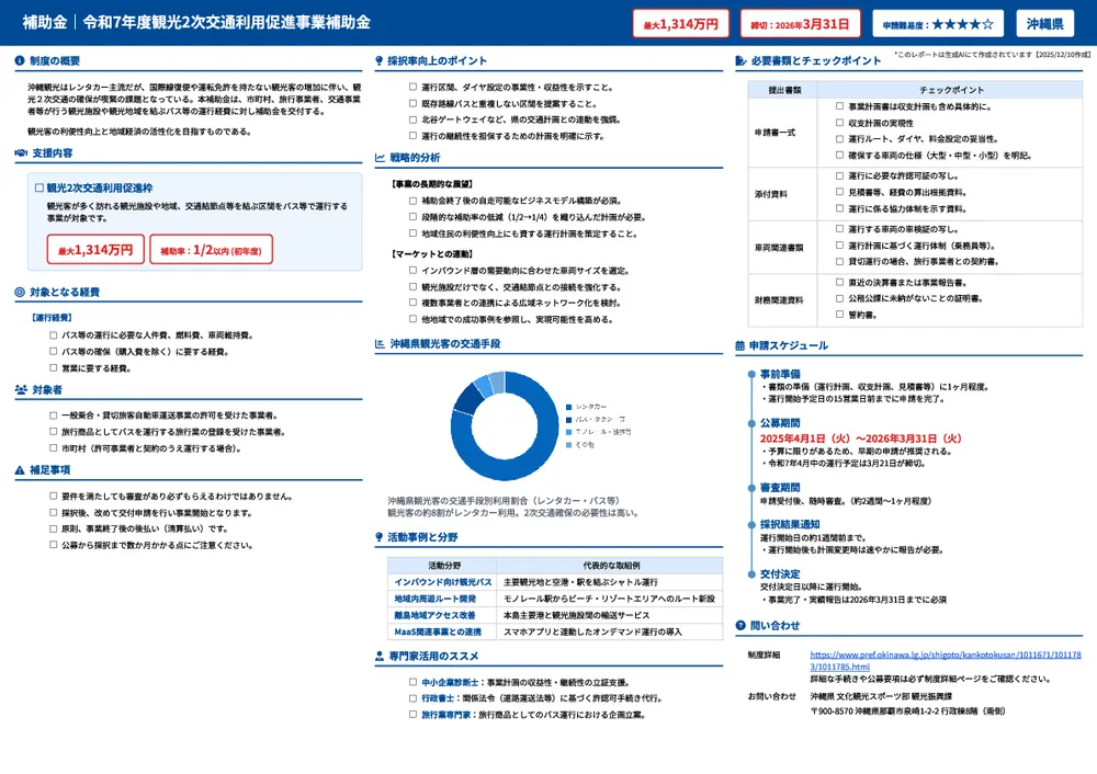 令和7年度観光2次交通利用促進事業補助金