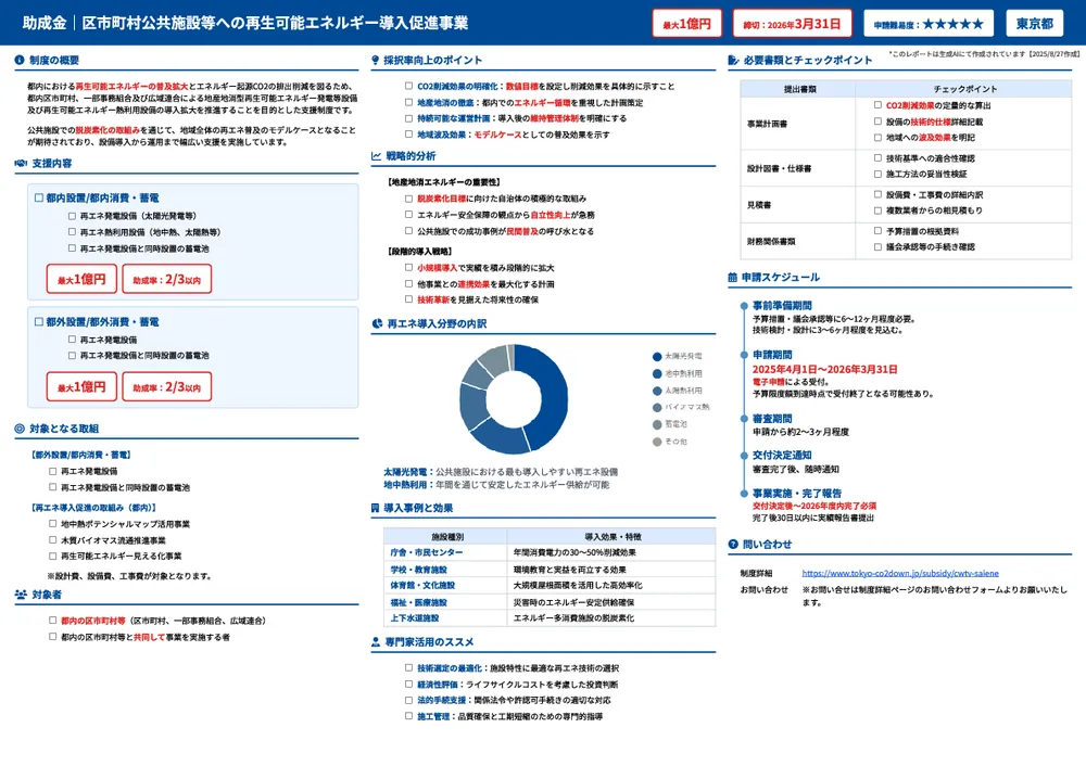 区市町村公共施設等への再生可能エネルギー導入促進事業