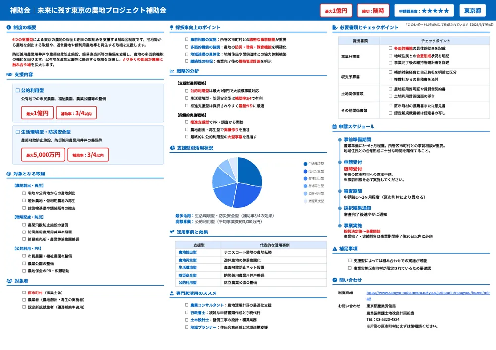 未来に残す東京の農地プロジェクト補助金